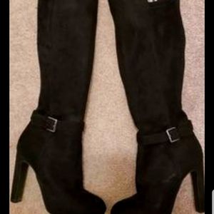 Le Chateau black suede dress boots